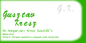 gusztav kresz business card